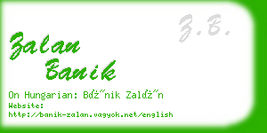 zalan banik business card